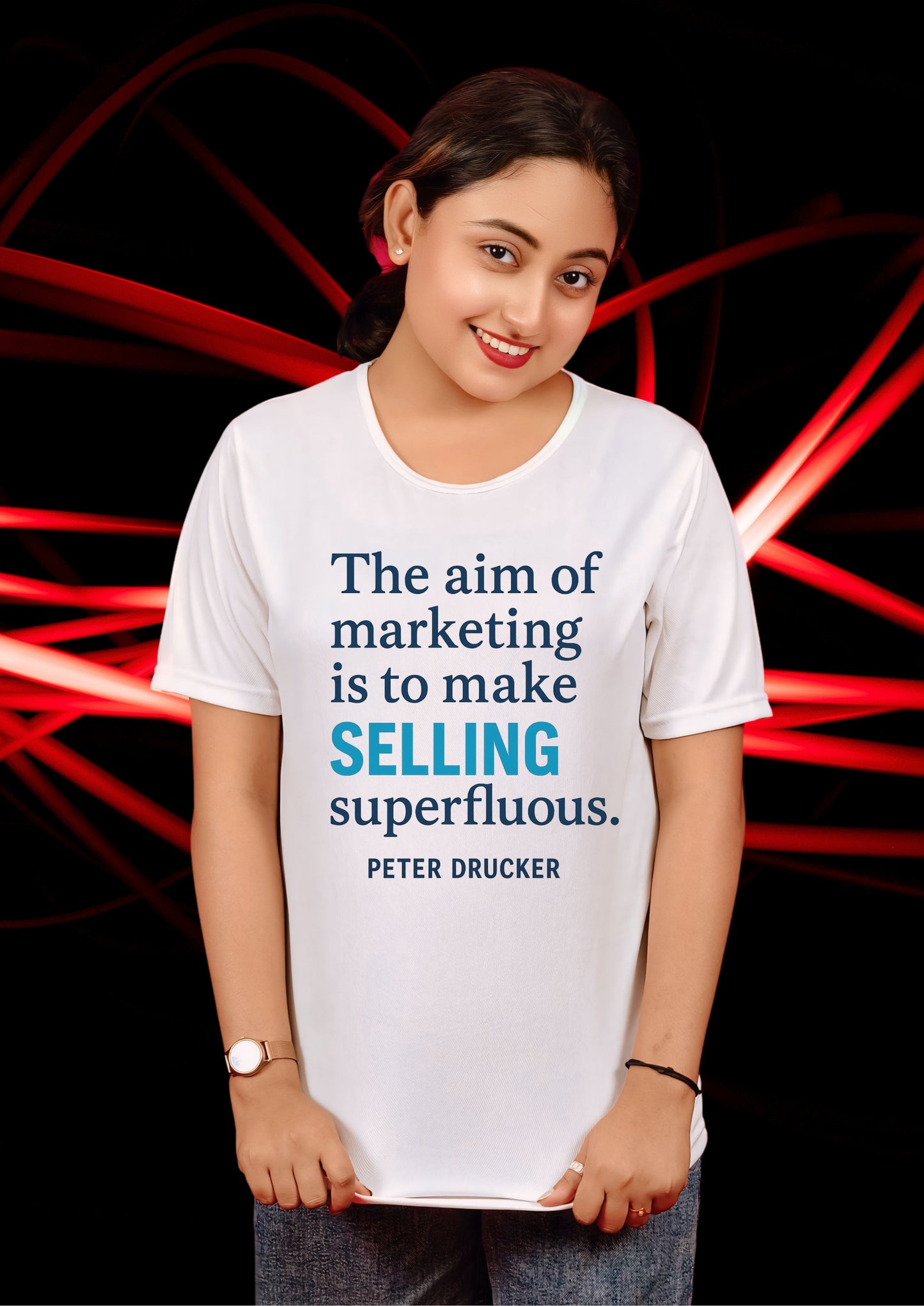 Peter Drucker Marketing Quote Tee