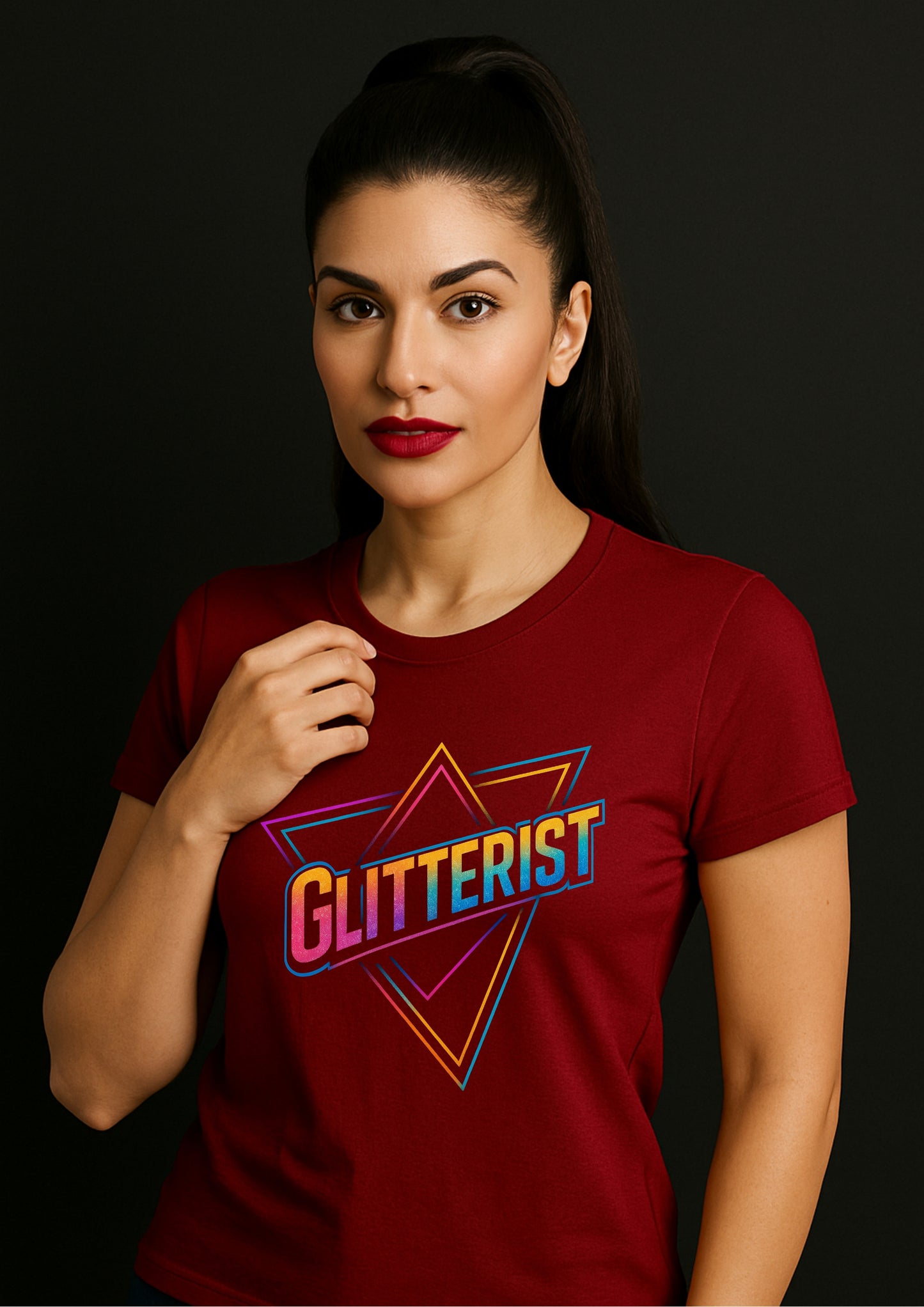 Glitterist Neon Triangle Tee – Bold Geometry Edition