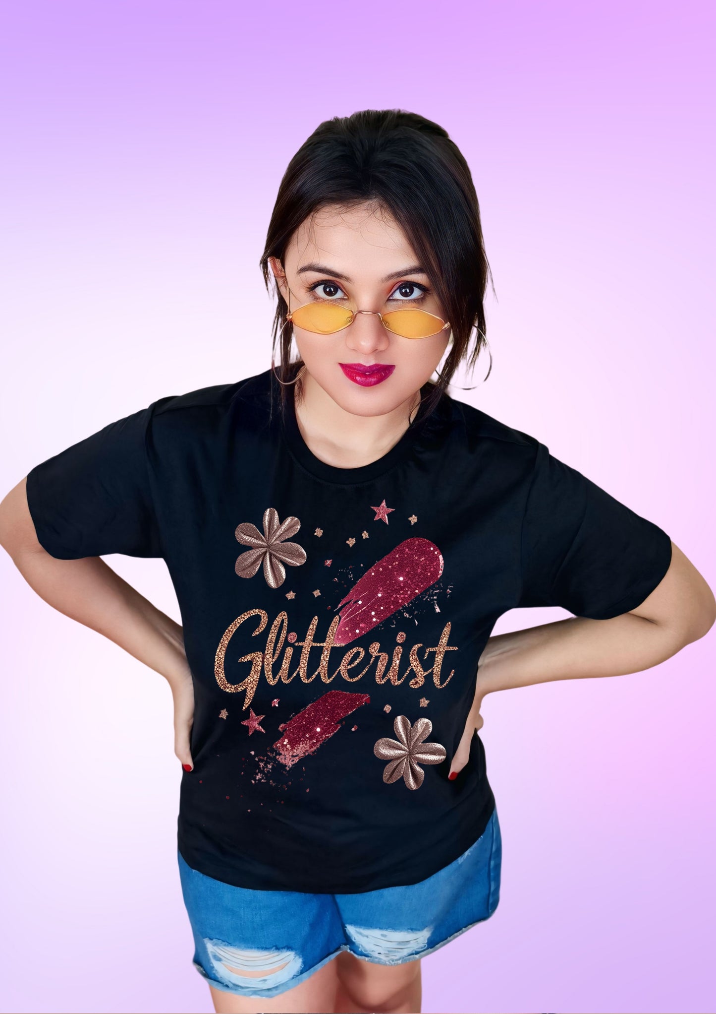 GLITTERIST Blush Stroke & Bloom T-Shirt