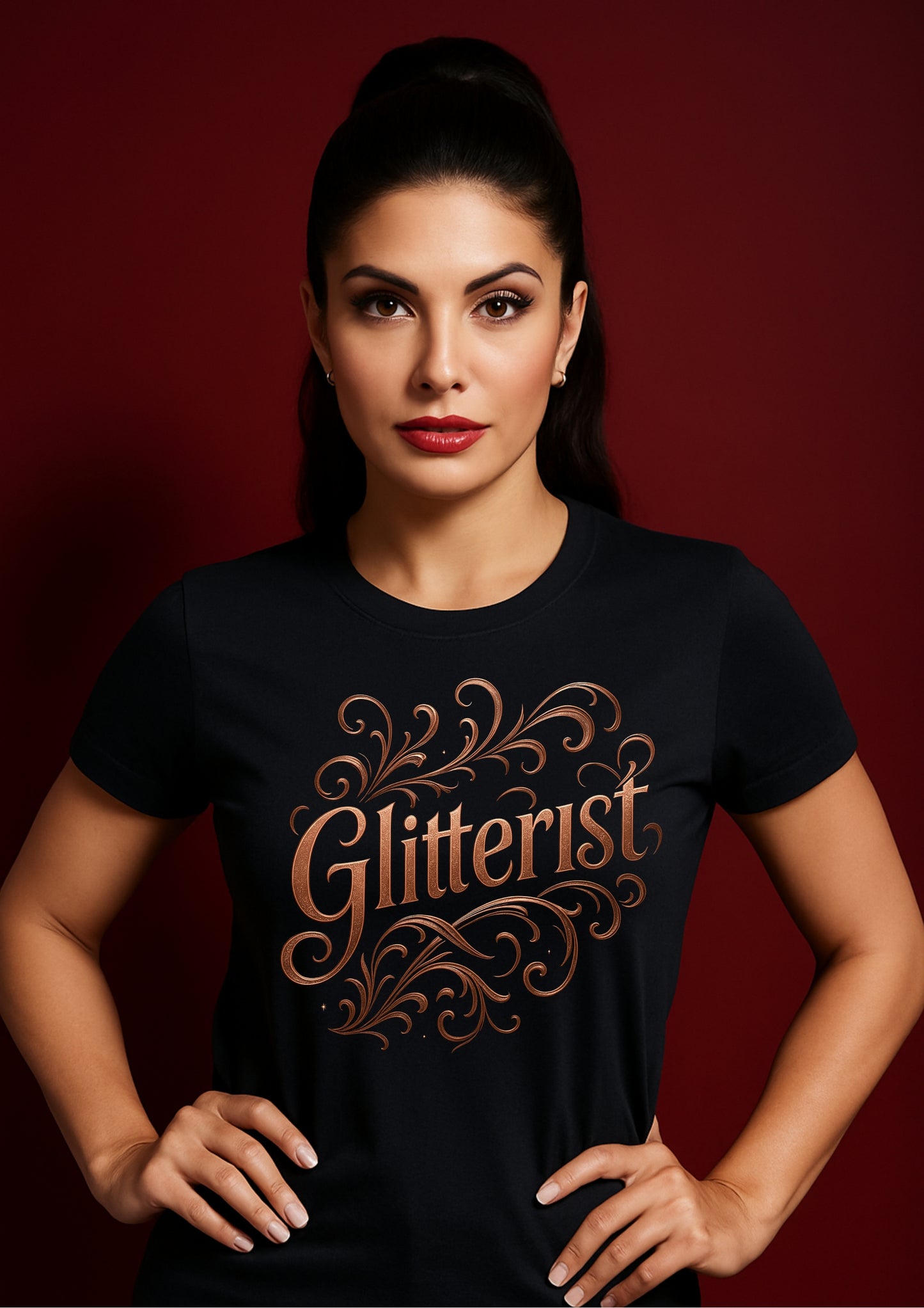 Glitterist Vintage Flourish Tee – Regal Bronze Edition