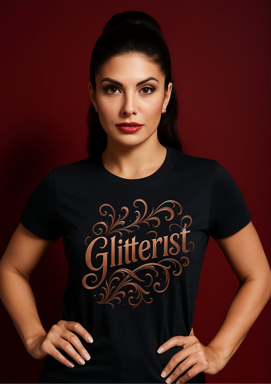 Glitterist Vintage Flourish Tee – Regal Bronze Edition