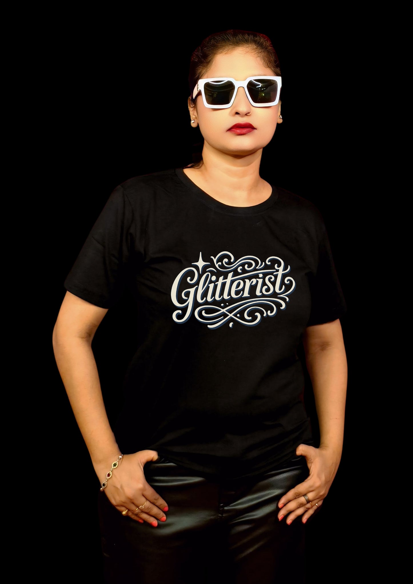 Glitterist Signature Swirl Tee – Noir Luxe Edition