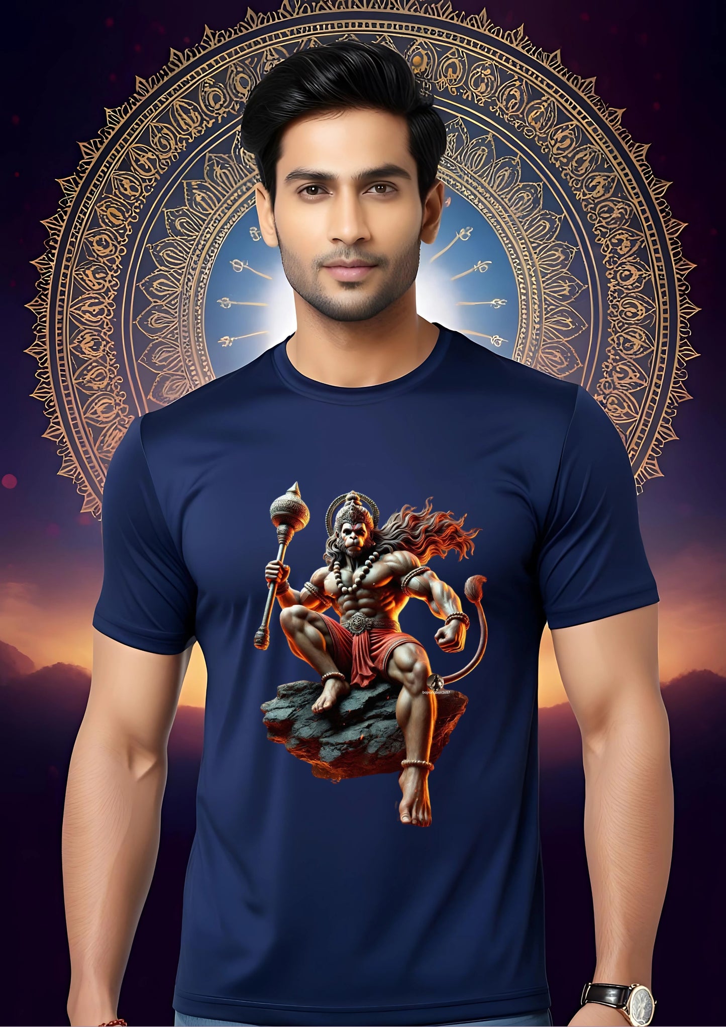 Mighty Hanuman on Floating Rock Tee