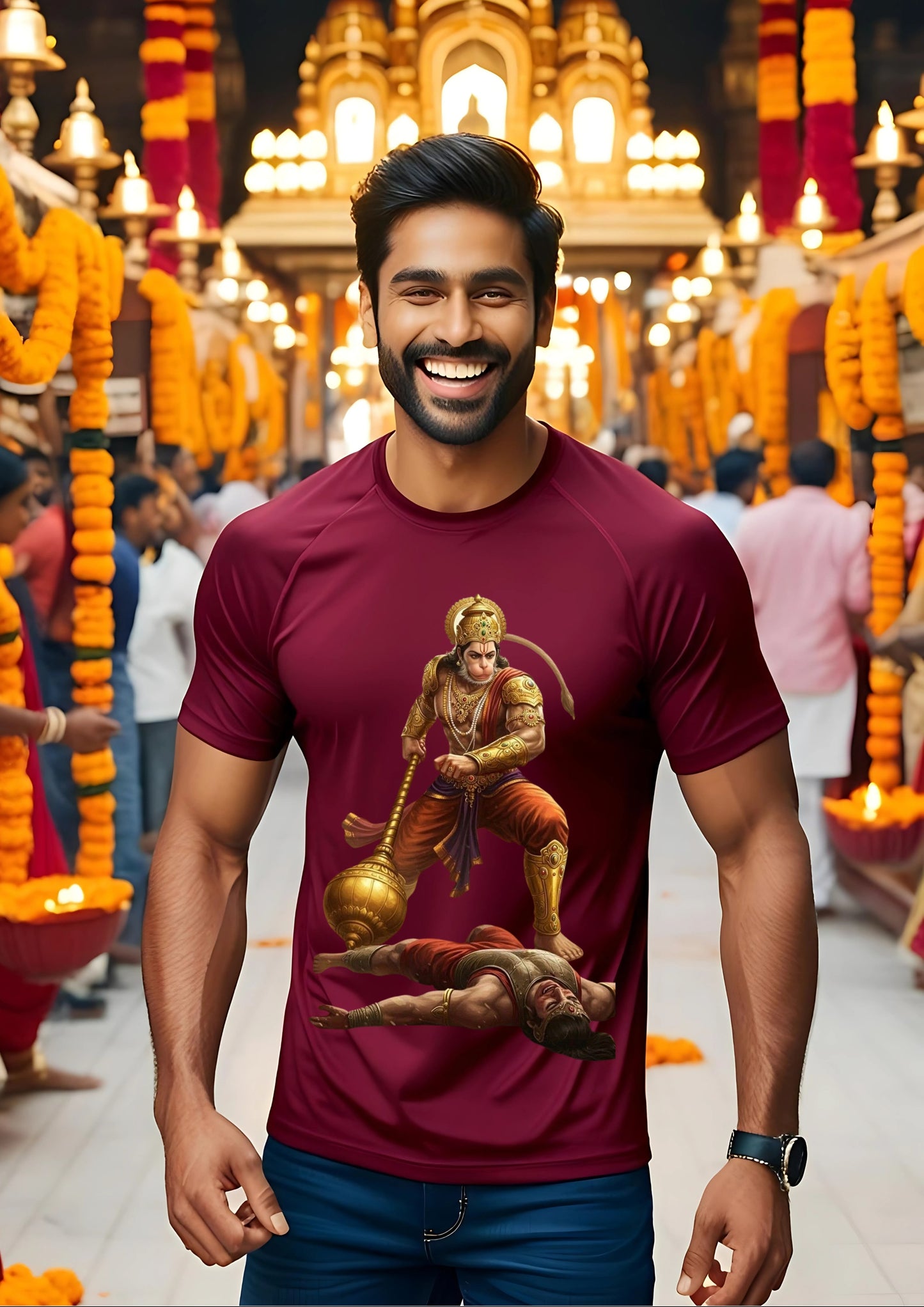 Hanuman Defeats Evil Warrior Tee