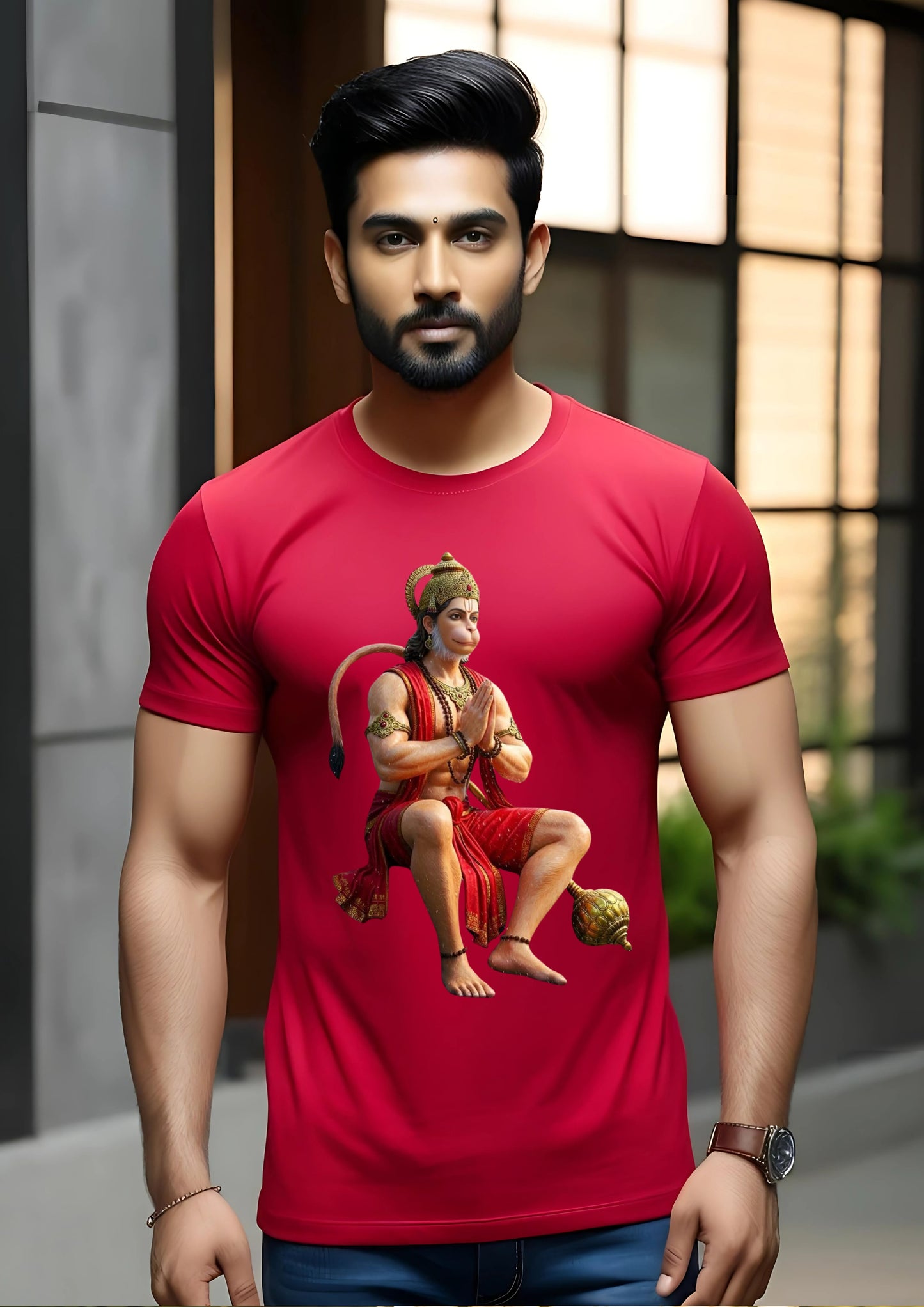Seated Hanuman in Namaste Pose Tee