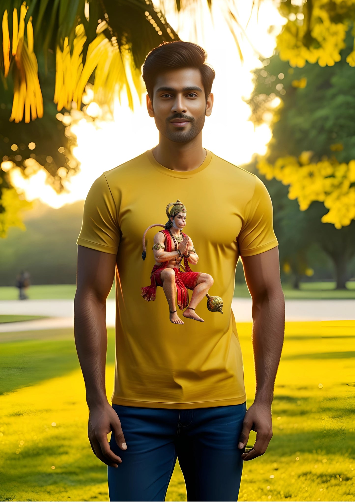 Seated Hanuman in Namaste Pose Tee