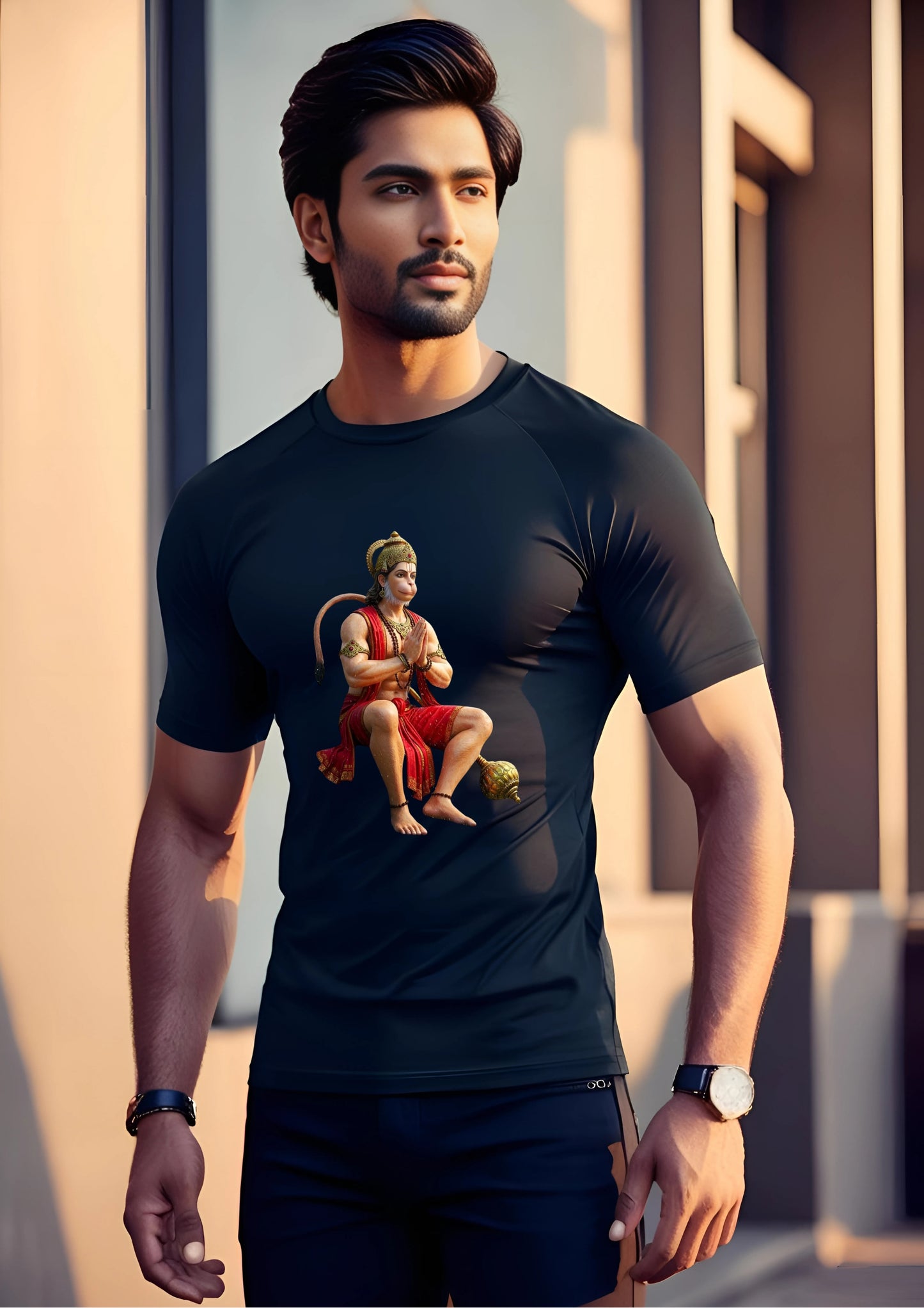 Seated Hanuman in Namaste Pose Tee