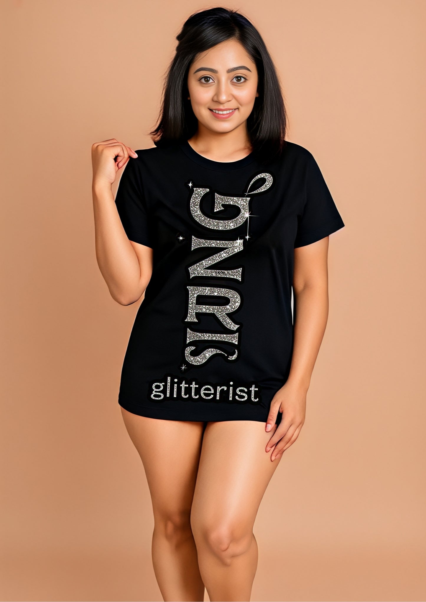 Glitterist “Single” Statement Tee – Sparkling Attitude Edition