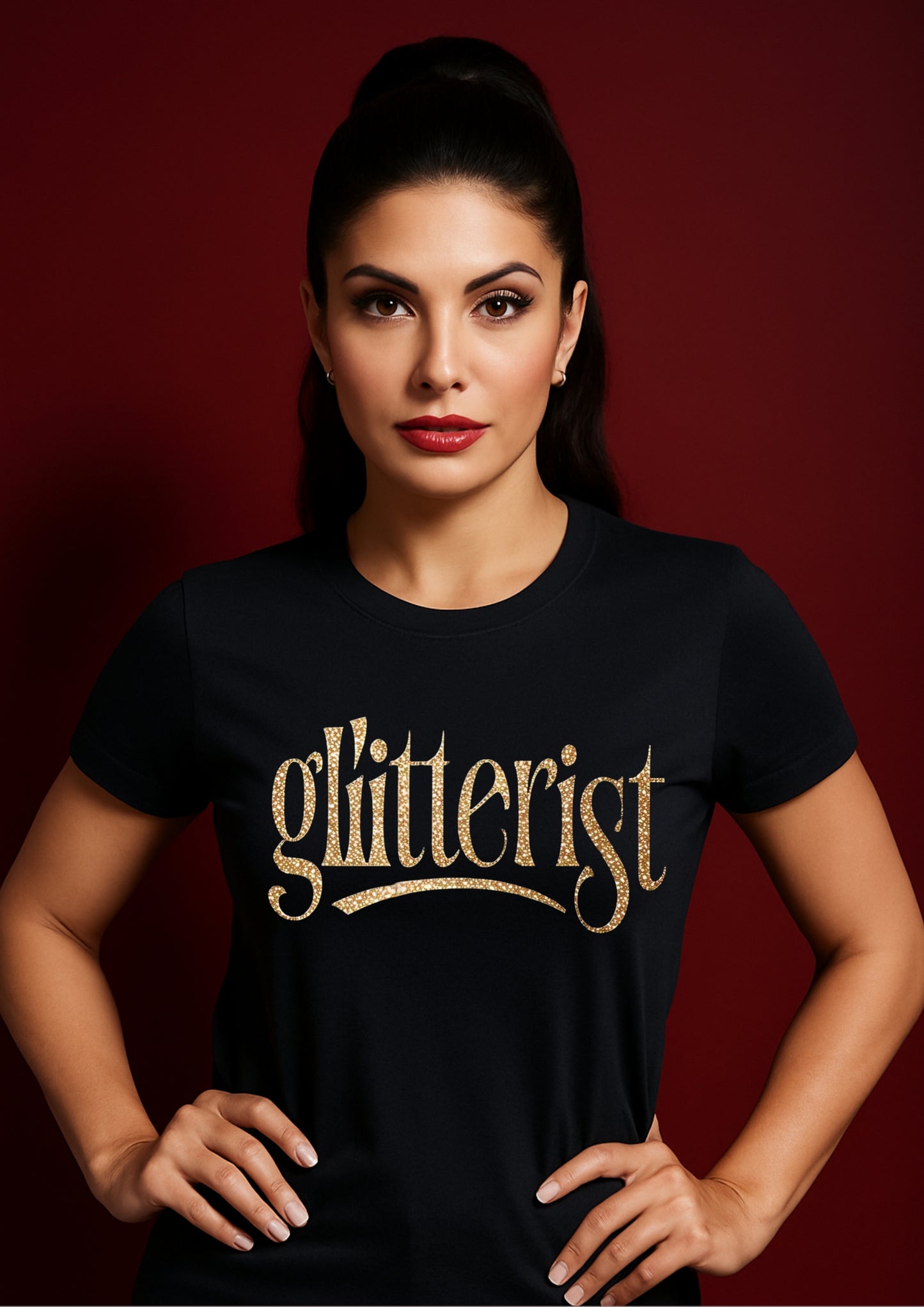 Glitterist Signature Spark Tee – Luxe Letter Edition