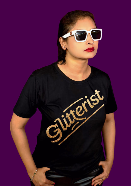 Glitterist Retro Stripe Tee – Gold Line Edition