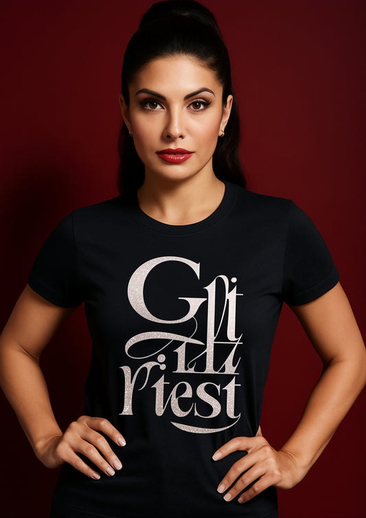 Glitterist TypoArt Tee – Artistic Elegance Edition