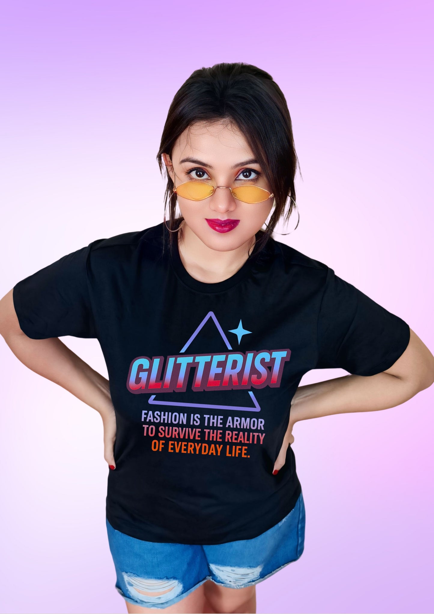 GLITTERIST Statement Edge T-Shirt