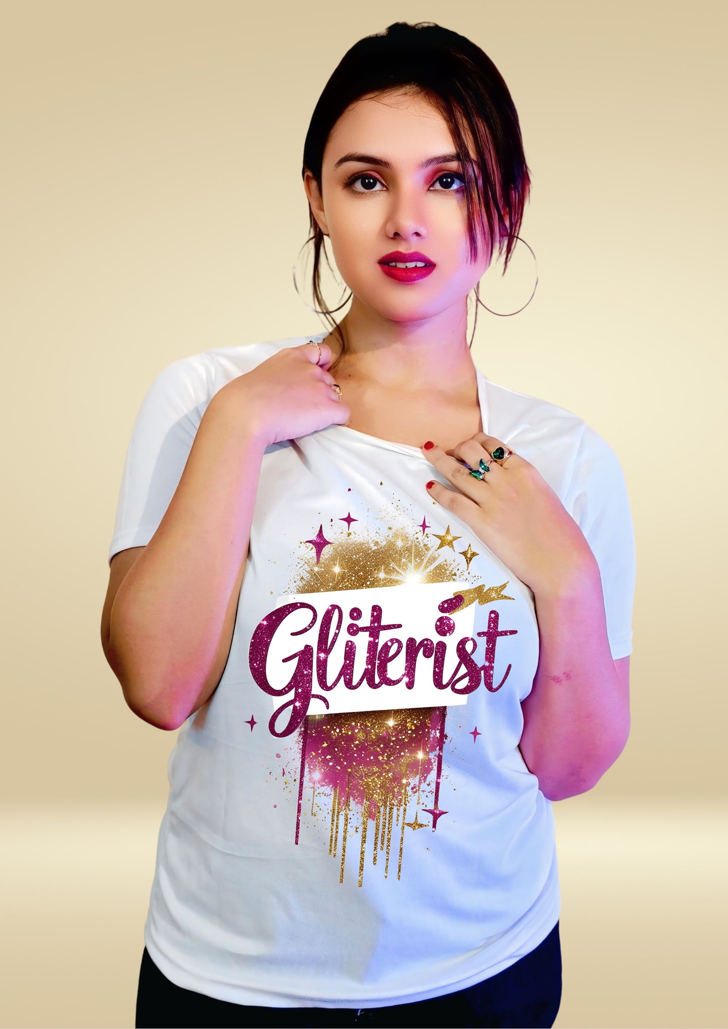 GLITTERIST Gold Dust Splash T-Shirt