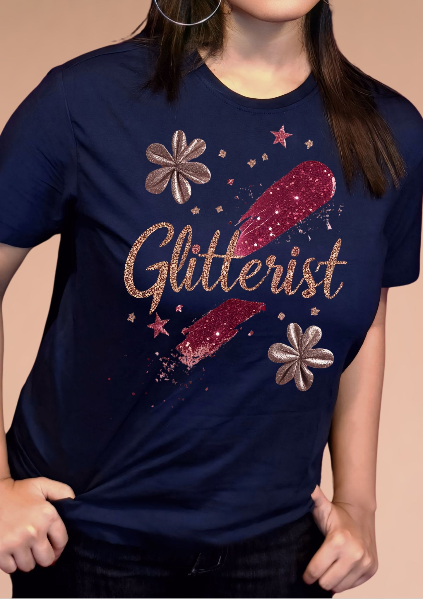 GLITTERIST Blush Stroke & Bloom T-Shirt