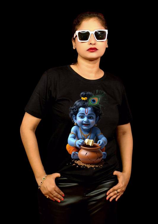 Divine Mischief – Baby Krishna Graphic T-Shirt